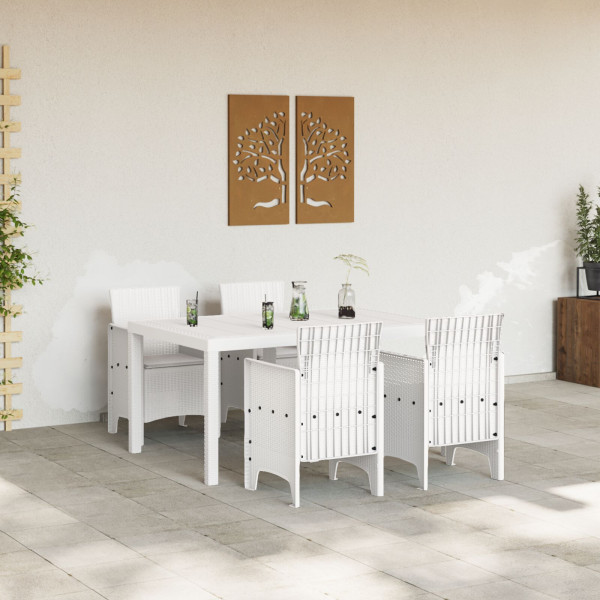 Conjunto de Jantar de Jardim 5 pcs Branco 150 x 100 x 73 cm M 3