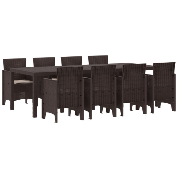 Conjunto de Jantar de Jardim 9 pcs Castanho 250 x 100 x 73 cm M 2