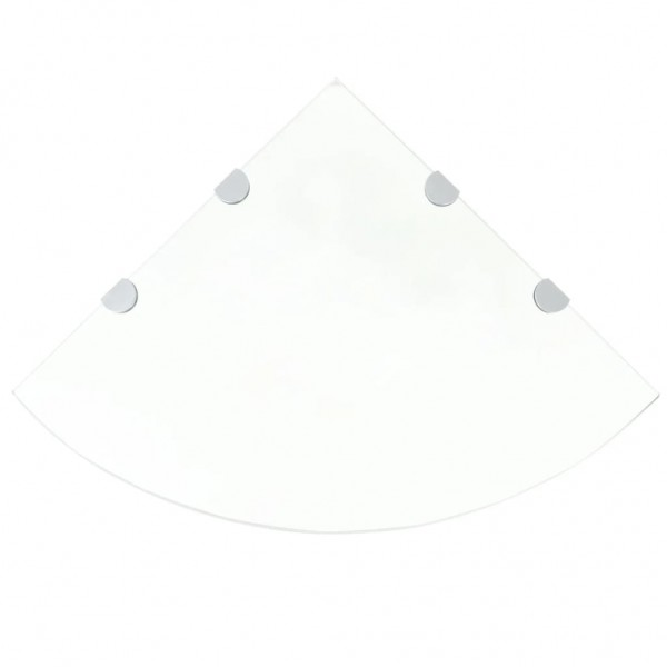 Estantes esquina 2 uds soportes cromados transparente 45x45 cm D