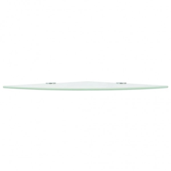 Prateleiras canto 2 pcs suportes cromados 35x35cm vidro branco M 4