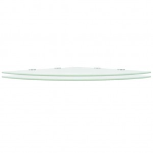 Prateleiras canto 2 pcs suportes cromados 45x45cm vidro branco H