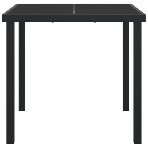 Mesa de Jardín  Negra 80x80x73 cm de Vidrio Templado M 5