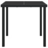 Mesa de Jardín  Negra 80x80x73 cm de Vidrio Templado 5