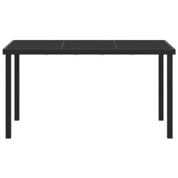 Mesa de Jardín  Negra 140x80x73 cm Vidrio Templado M 5