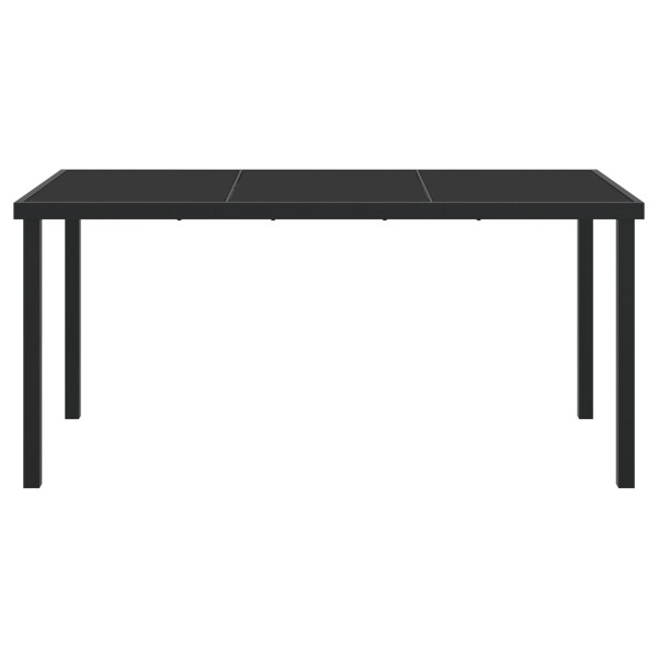 Mesa de Jardín  Negra 160x80x73 cm Vidrio Templado M 5