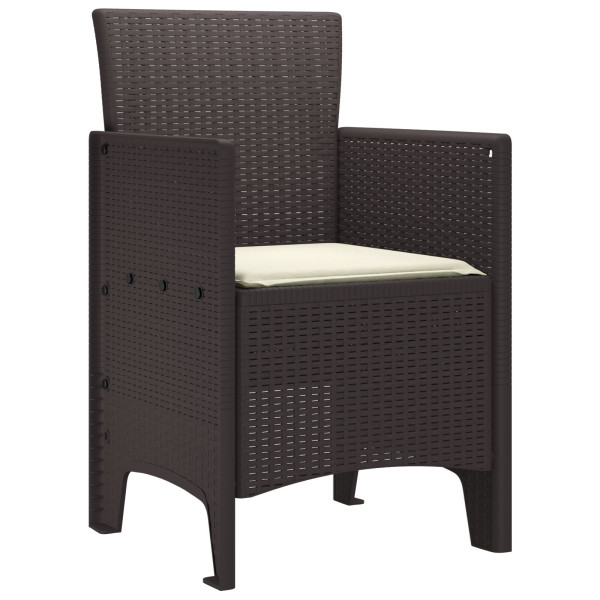 Cadeiras de Jardim com Almofadas 2 pcs Castanho Polirattan M 4