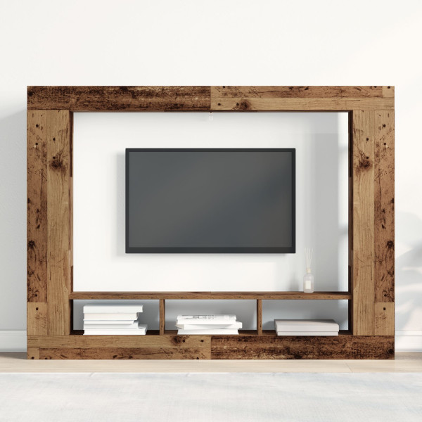 Cabinet de TV Montado en la Pared Madera Vieja 152x22x113 cm M 4