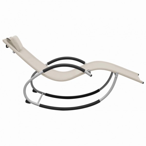 Espreguiçadeira com almofadão textilene creme M 3