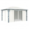 Gazebo com cortina 400x300 cm alumínio creme 2