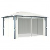 Gazebo com cortina 400x300 cm alumínio creme 3