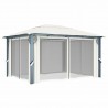 Gazebo com cortina 400x300 cm alumínio creme 4