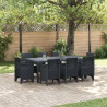 Conjunto de Jantar para o Jardim 9 pcs Antracite Rattan / Vime 1