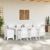Conjunto de Jantar para Jardim 9 pcs Branco Rattan / Vime 3