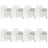 Conjunto de Jantar para Jardim 9 pcs Branco Rattan / Vime 4