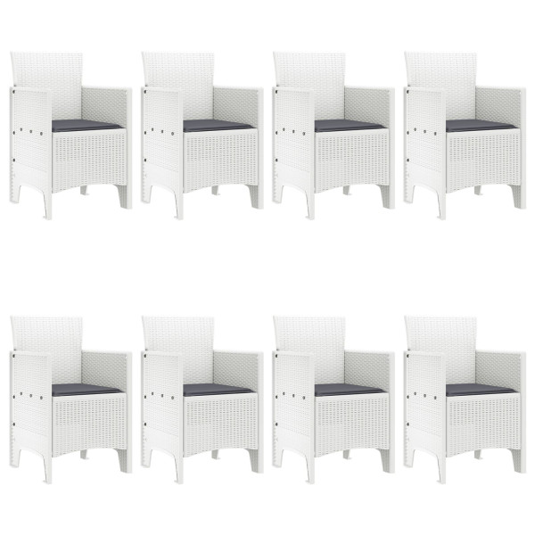 Conjunto de Jantar de Jardim 9 pcs Branco Vime M 4