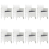 Conjunto de Jantar de Jardim 9 pcs Branco Vime 4