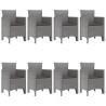 Conjunto de Jantar de Jardim 9 pcs Cinzento-claro Rattan / Vime 4