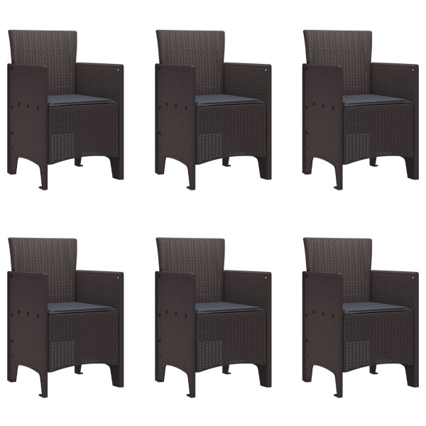 Conjunto de Jantar de Jardim 7 pcs Castanho 200 x 100 x 73 cm M 5