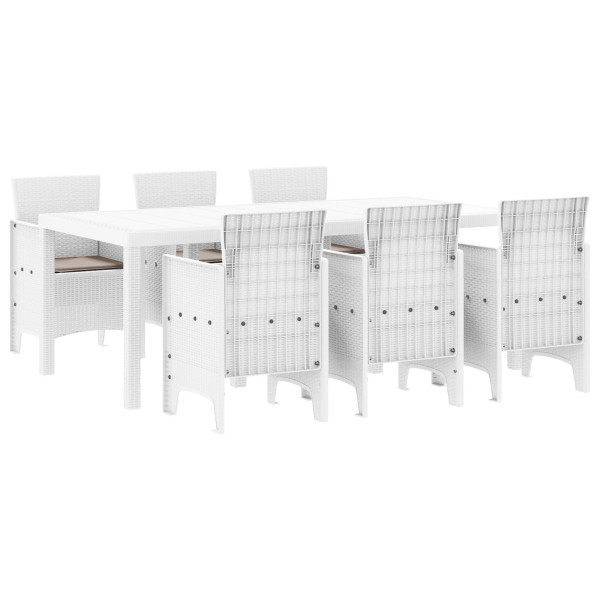 Conjunto de Jantar de Jardim 7 pcs Branco 200 x 100 x 73 cm M 2
