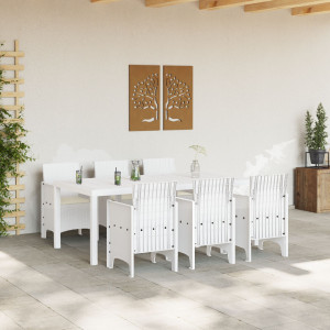 Conjunto de Jantar para Jardim 7 pcs Branco 200 x 100 x 73 cm H