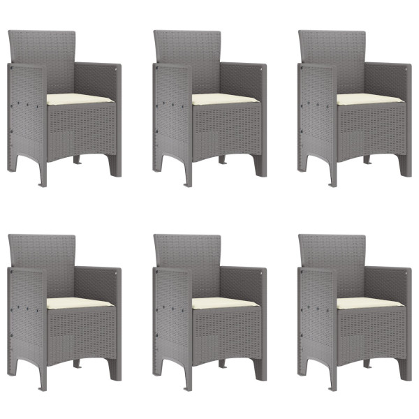 Conjunto de Jantar de Jardim 7 pcs Cinzento-claro M 5