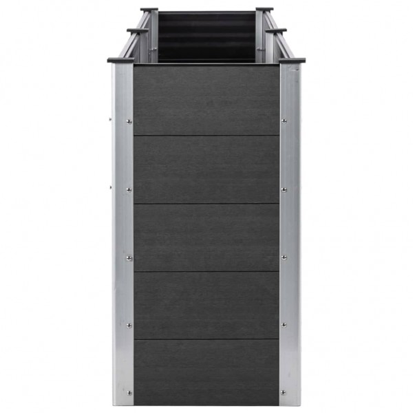 Canteiro elevado de jardim 250x100x91 cm WPC cinzento M 4
