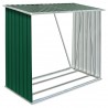 Abrigo p/ arrumação de troncos jardim aço 163x83x154cm verde 2