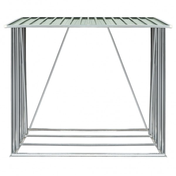 Casetilla para leña acero galvanizado verde 163x83x154 cm M 5