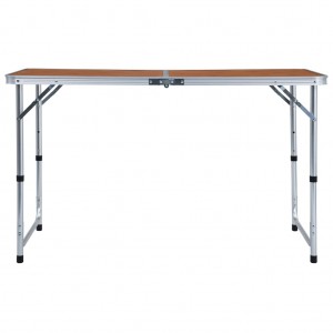Mesa de camping plegable de aluminio 120x60 cm H