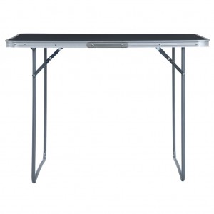 Mesa de camping plegable de aluminio gris 120x60 cm H