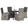 Conjunto de Jantar de Jardim 5 pcs Cinzento 80 x 80 x 73 cm 3