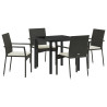 Conjunto de Jantar de Jardim 5 pcs Preto 80 x 80 x 73 cm 2