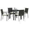 Conjunto de Jantar de Jardim 5 pcs Preto 80 x 80 x 73 cm 3