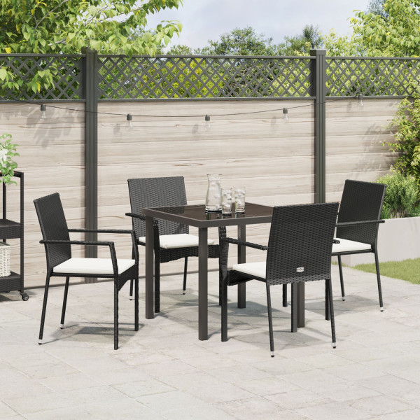 Conjunto de Jantar de Jardim 5 pcs Preto 80 x 80 x 73 cm M 4