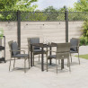 Conjunto de 4 Cadeiras de Jardim 5 pcs Cinzeto 80 x 80 x 73 cm 4
