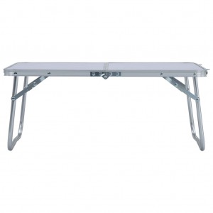Mesa de camping plegable aluminio blanca 60x40 cm H