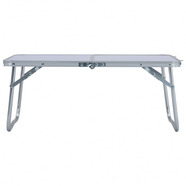 Mesa de campismo dobrável 60x40 cm alumínio branco M 2