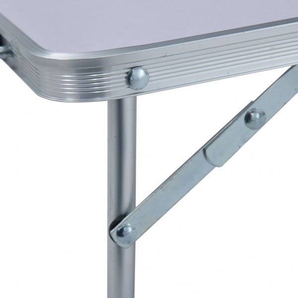 Mesa de campismo dobrável 60x40 cm alumínio branco M 5