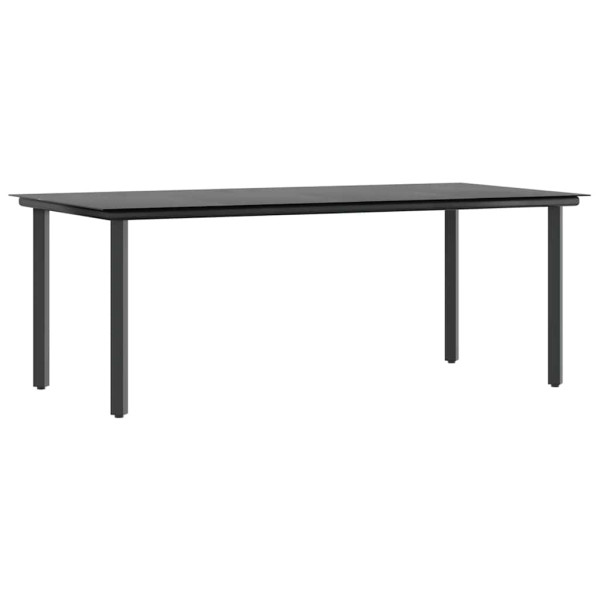 Set de comedor de jardín 7 piezas cojines ratán sintético negro M 5