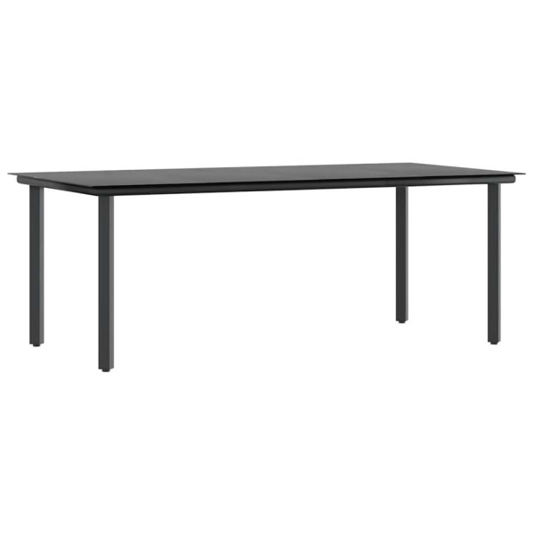 Conjunto de jantar jardim 9 peças almofadas vidro vime PE preto M 5