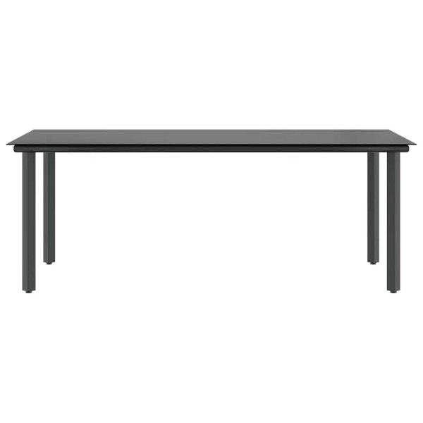 Set de comedor de jardín 7 piezas cojines ratán sintético negro M 5