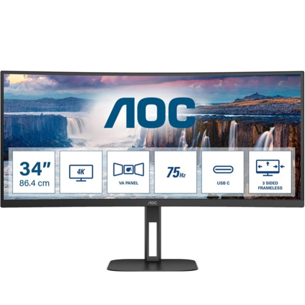 Monitor Profesional AOC 34" VA CU34V5C/BK negro D
