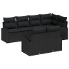 Conjunto de Sofá de Jardín  Set de 7 Negro 2