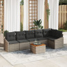 Conjunto de Sofás de Jardim 7 pcs Cinzeto 55 x 55 x 37 cm Vime 1