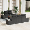 Conjunto de Sofá para Jardim 6 pcs Preto 55 x 55 x 37 cm 1