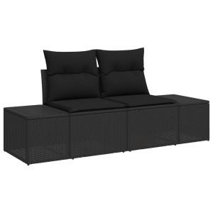 Conjunto de Sofá para Jardim 6 pcs Preto 55 x 55 x 37 cm H