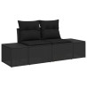 Conjunto de Sofá para Jardim 6 pcs Preto 55 x 55 x 37 cm 2