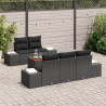 Conjunto de Sofá para Jardim 6 pcs Preto 55 x 55 x 37 cm 3
