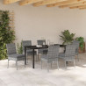 Conjunto de Comedor de Jardín de 7 Piezas  Gris Poliratán 4
