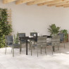 Conjunto de Comedor de Jardín  de 7 piezas con Cojines Gris Poliratán 4